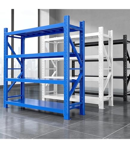 ケンジ 青いスチール製オフィス棚 大型 スチールラック 4連結 rfl-744.jpg